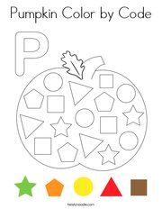 Pumpkin Color by Code Coloring Page