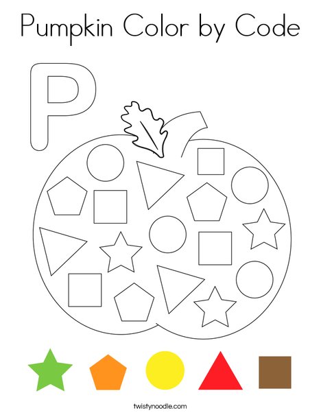 Pumpkin Color by Code Coloring Page