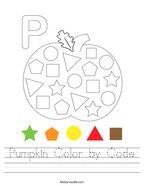 Pumpkin Color by Code Handwriting Sheet