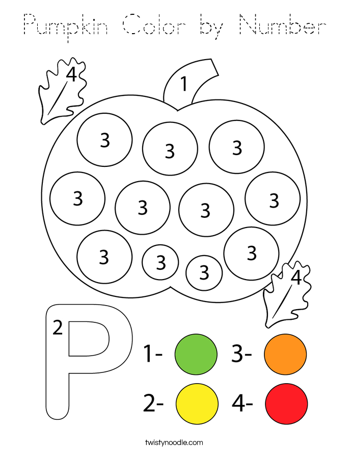 Pumpkin Color by Number Coloring Page