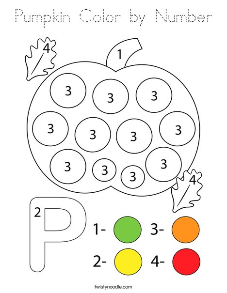 Pumpkin Color by Number Coloring Page
