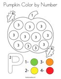 Pumpkin Color by Number Coloring Page