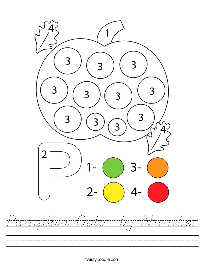 Pumpkin Color by Number Worksheet
