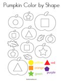 Pumpkin Color by Shape Coloring Page