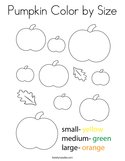 Pumpkin Color by Size Coloring Page