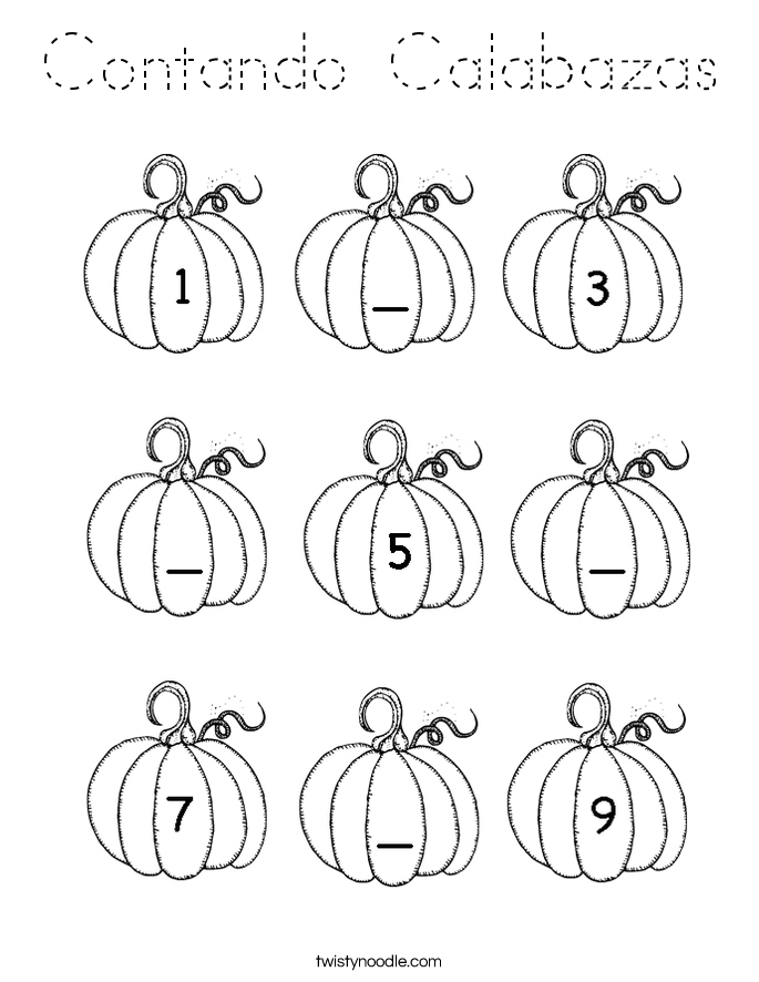 Contando Calabazas Coloring Page