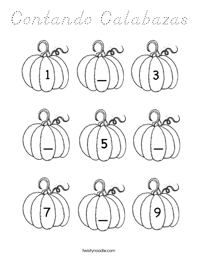 Contando Calabazas Coloring Page