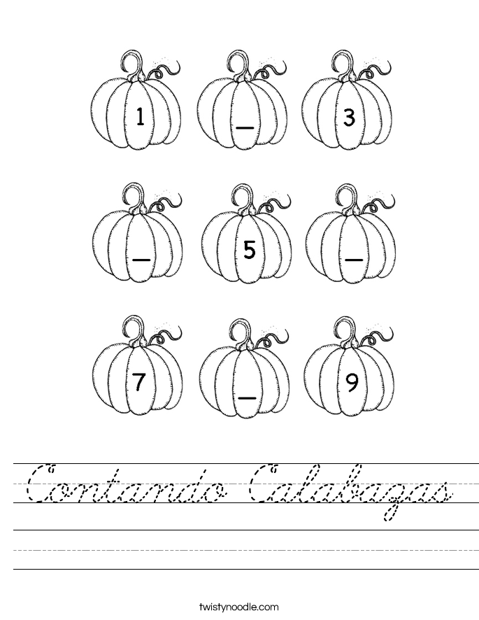 Contando Calabazas Worksheet