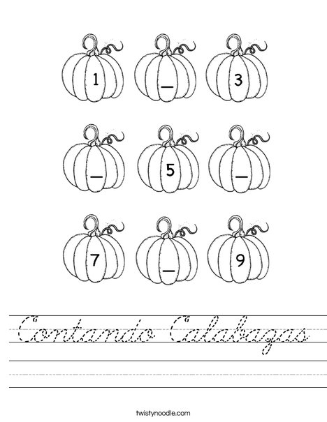 Pumpkin Counting Worksheet