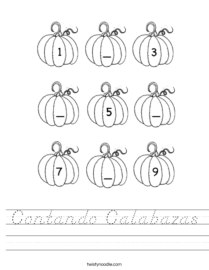 Contando Calabazas Worksheet