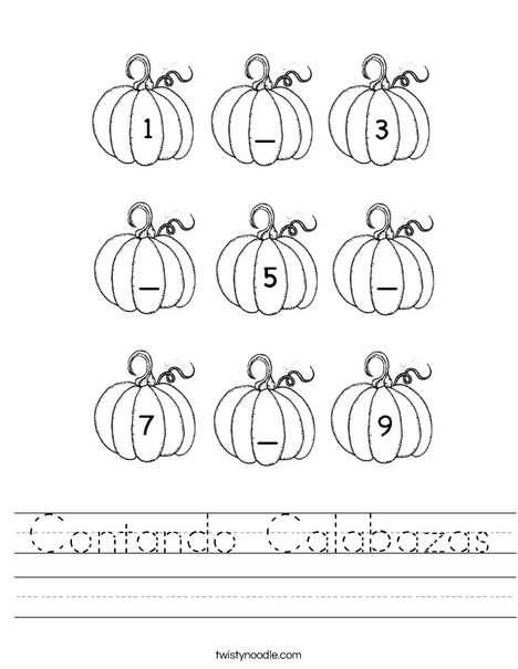 Pumpkin Counting Worksheet