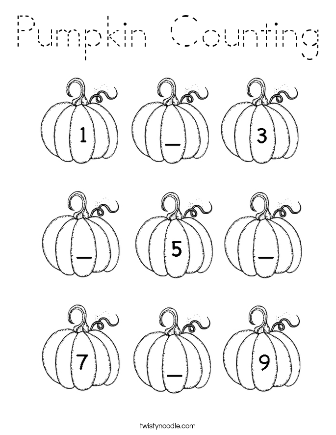 Pumpkin Counting Coloring Page