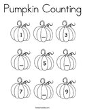 Pumpkin Counting Coloring Page