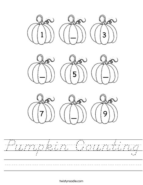 Pumpkin Counting Worksheet