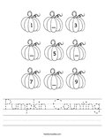 Pumpkin Counting Worksheet