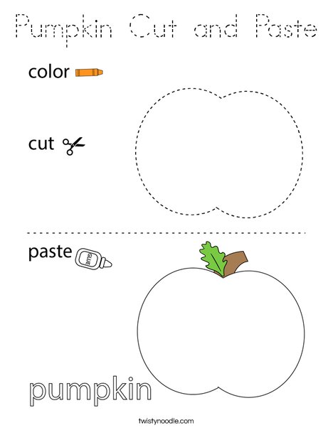 Pumpkin Cut and Paste Coloring Page