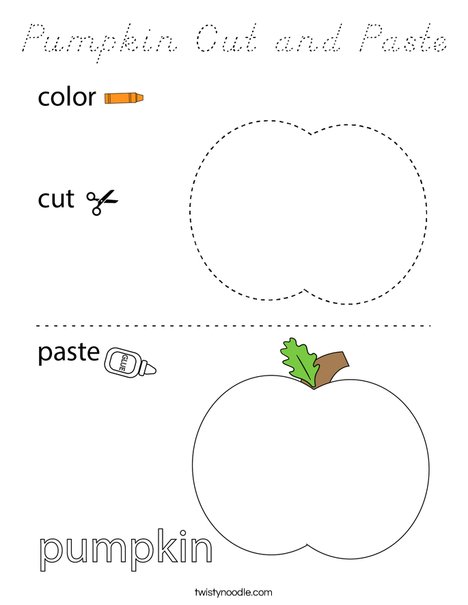 Pumpkin Cut and Paste Coloring Page