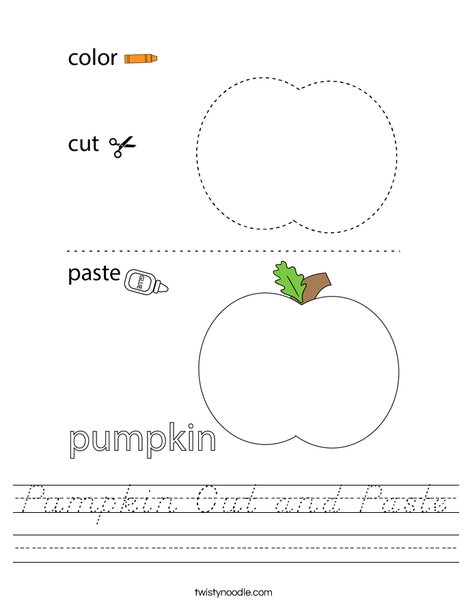 Pumpkin Cut and Paste Worksheet