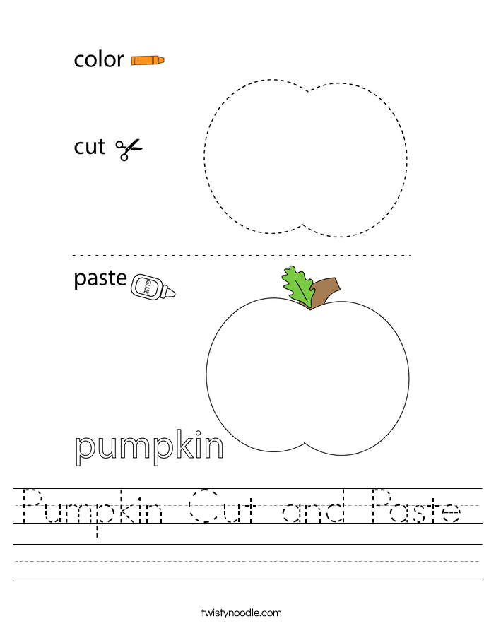 Pumpkin Cut and Paste Worksheet Twisty Noodle