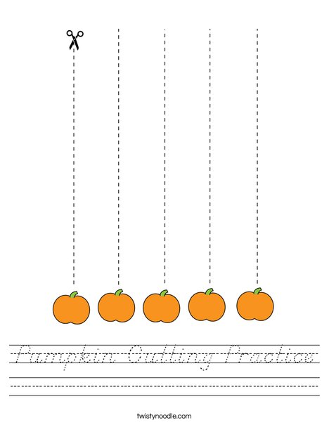 Pumpkin Cutting Practice Worksheet