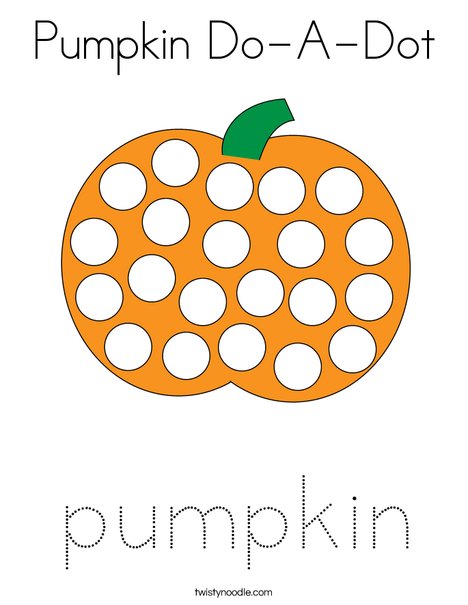 Pumpkin Do-A-Dot Coloring Page