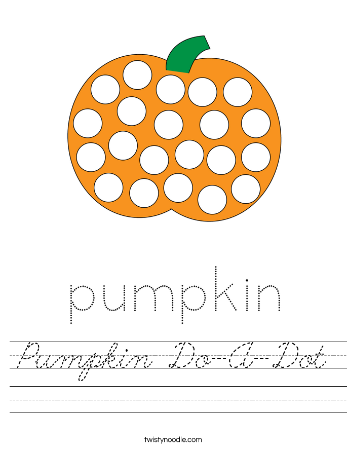 Pumpkin Do-A-Dot Worksheet