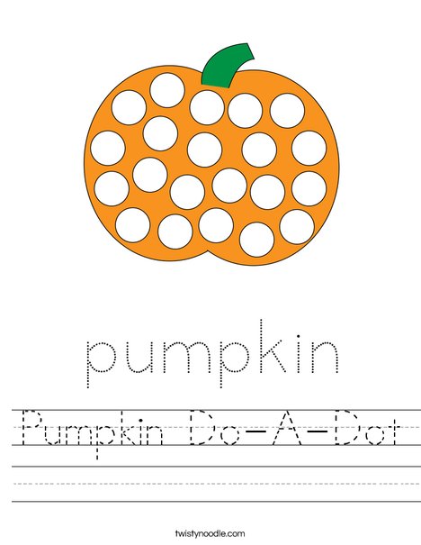 Pumpkin Do-A-Dot Worksheet