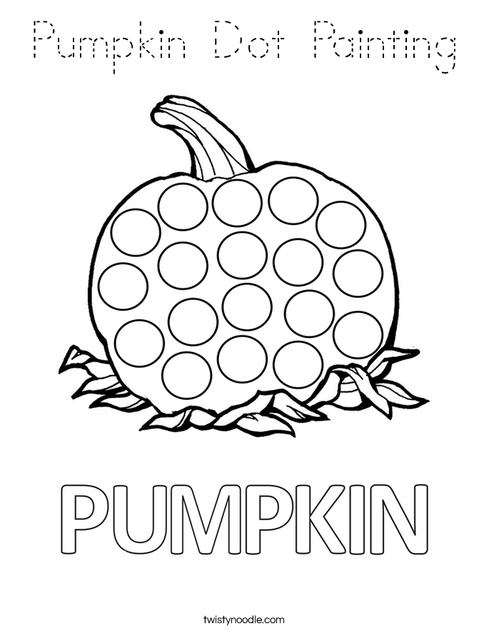 Pumpkin Dot Painting Coloring Page - Tracing - Twisty Noodle