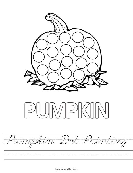 Pumpkin Dot Painting Worksheet
