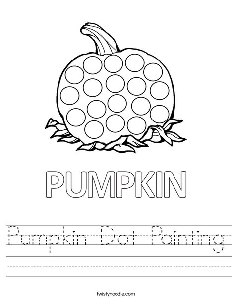 Pumpkin Dot Painting Worksheet