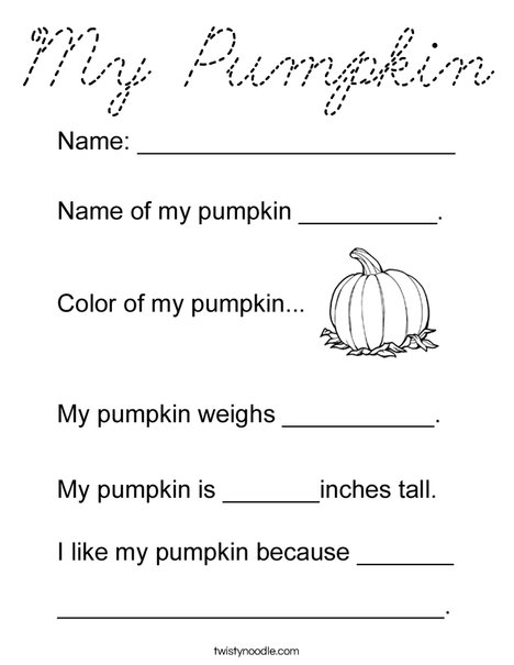 Pumpkin Facts Coloring Page