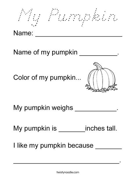 Pumpkin Facts Coloring Page