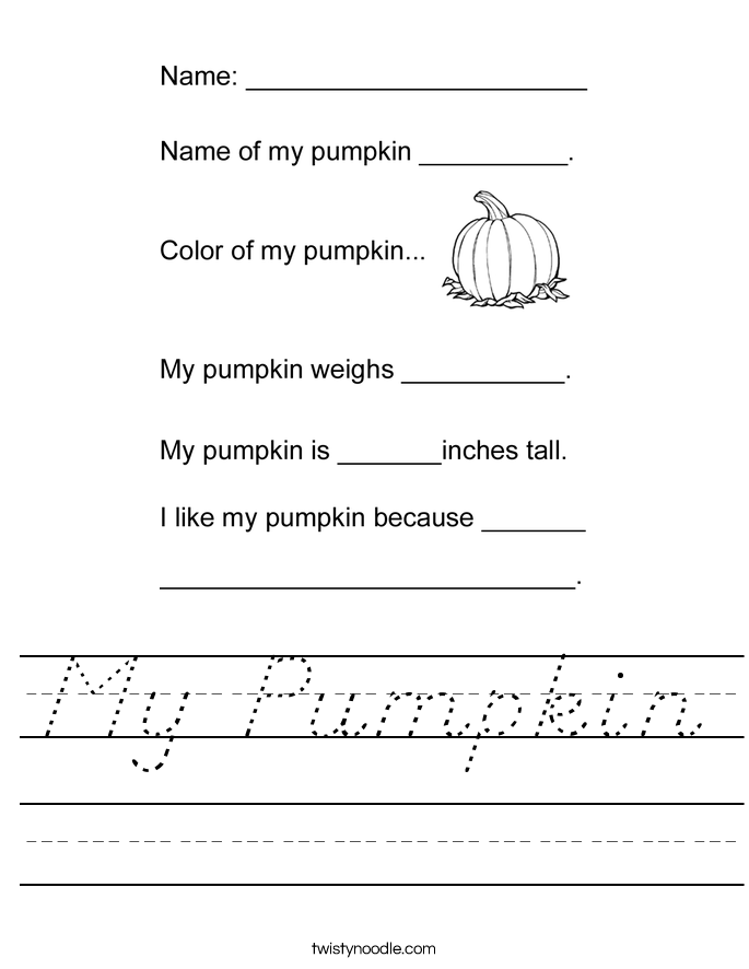 My Pumpkin Worksheet