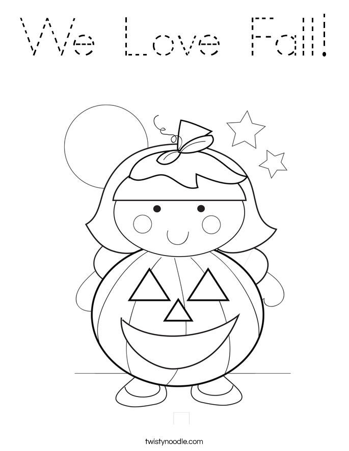 We Love Fall! Coloring Page