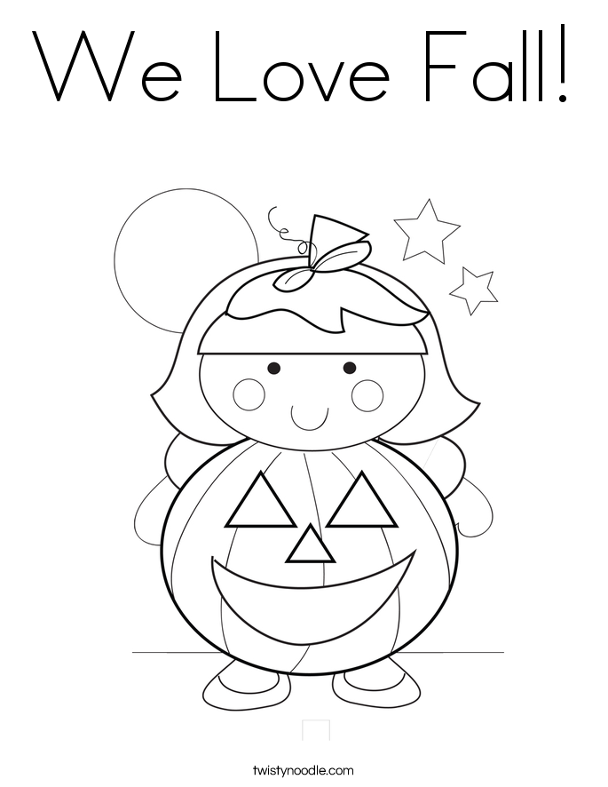 We Love Fall! Coloring Page