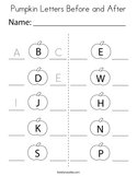 Pumpkin Letters Before and After Coloring Page
