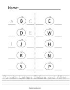 Pumpkin Letters Before and After Handwriting Sheet
