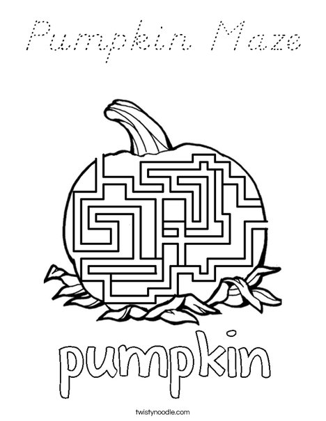 Pumpkin Maze Coloring Page