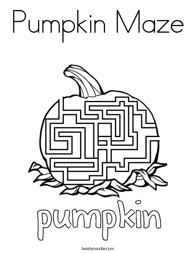 Pumpkin Maze Coloring Page