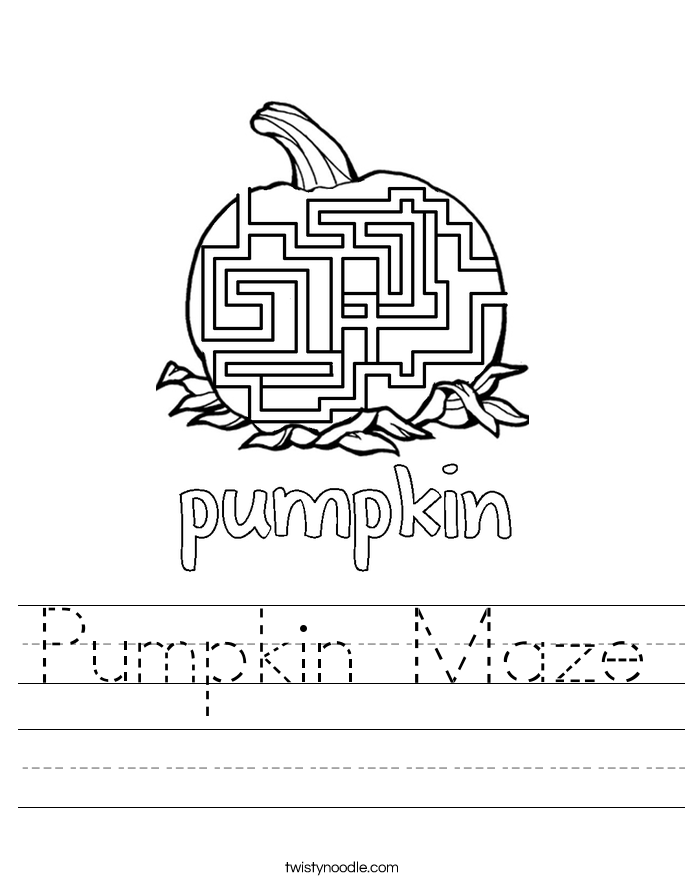 Pumpkin Maze Worksheet Twisty Noodle Pumpkin Maze Worksheet Twisty Noodle