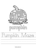 Pumpkin Maze Worksheet