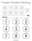 Pumpkin Number Matching Coloring Page