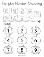 Pumpkin Number Matching Coloring Page