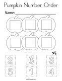 Pumpkin Number Order Coloring Page