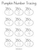 Pumpkin Number Tracing Coloring Page