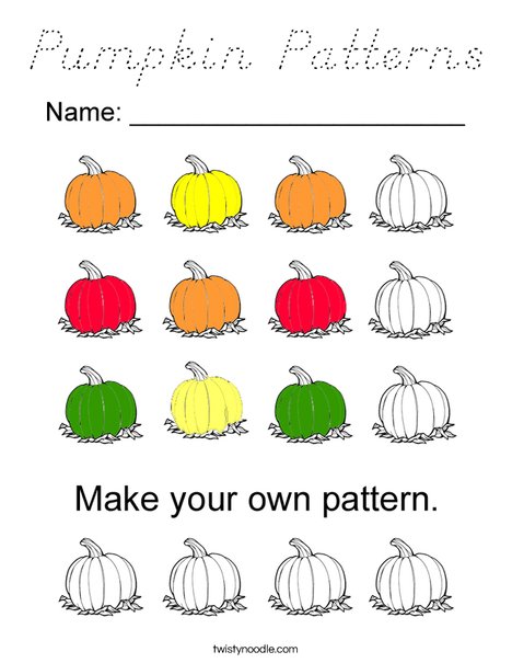 Pumpkin Patterns Coloring Page