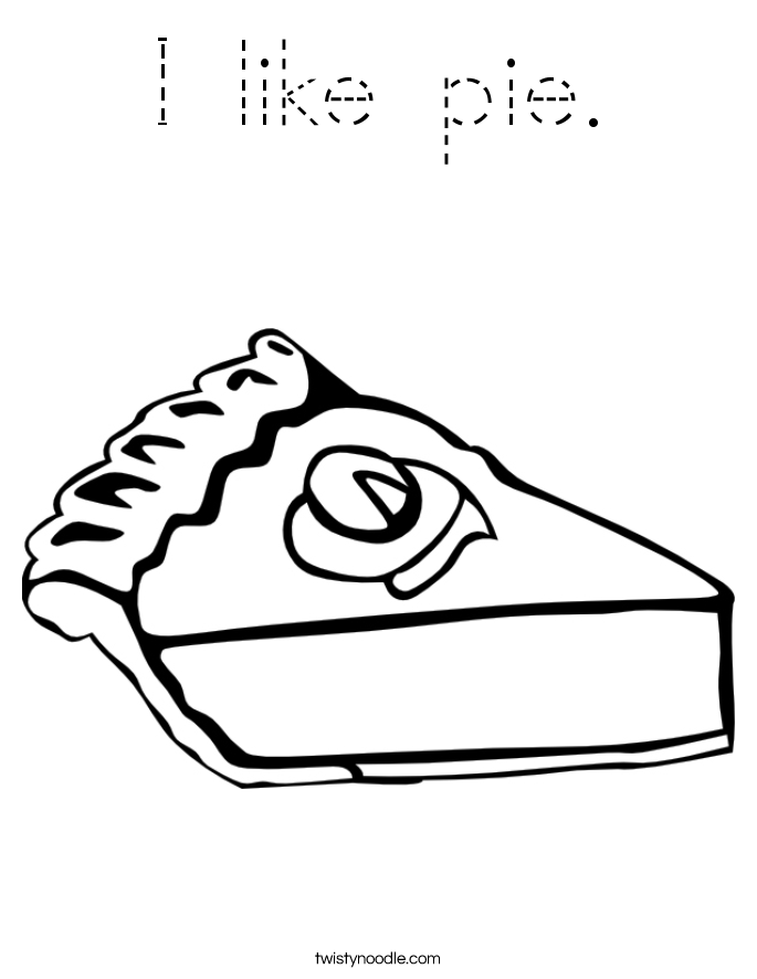 I like pie. Coloring Page