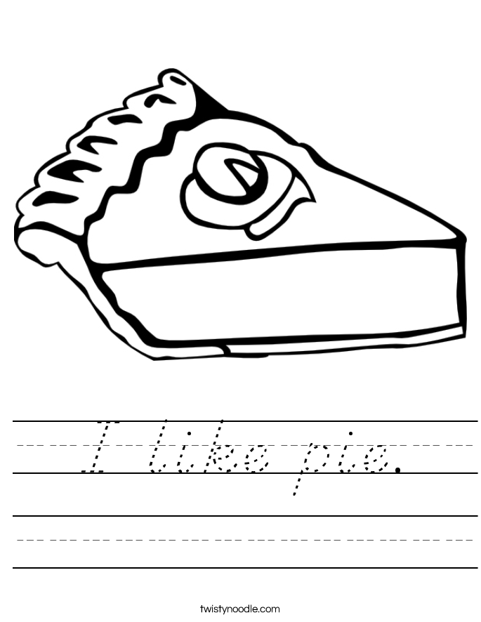 I like pie. Worksheet