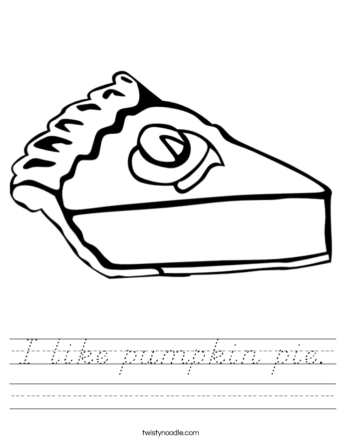 I like pumpkin pie. Worksheet