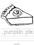  pumpkin pie Worksheet
